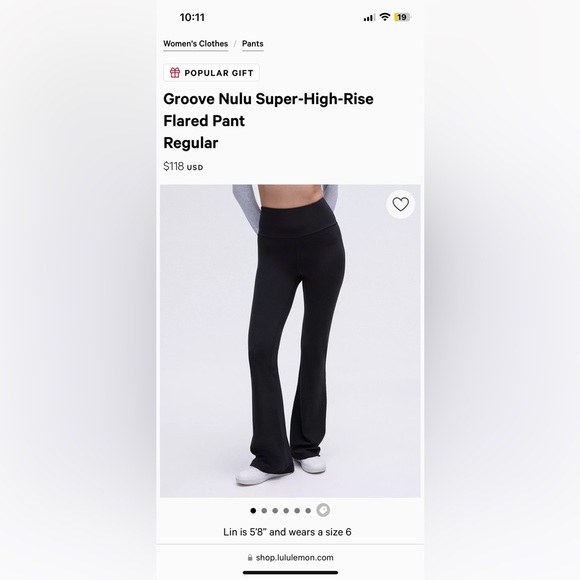 EUC Lululemon Groove Super-High-Rise Flare Pants, Ripple Emboss Black, Size 12 - Picture 2 of 5